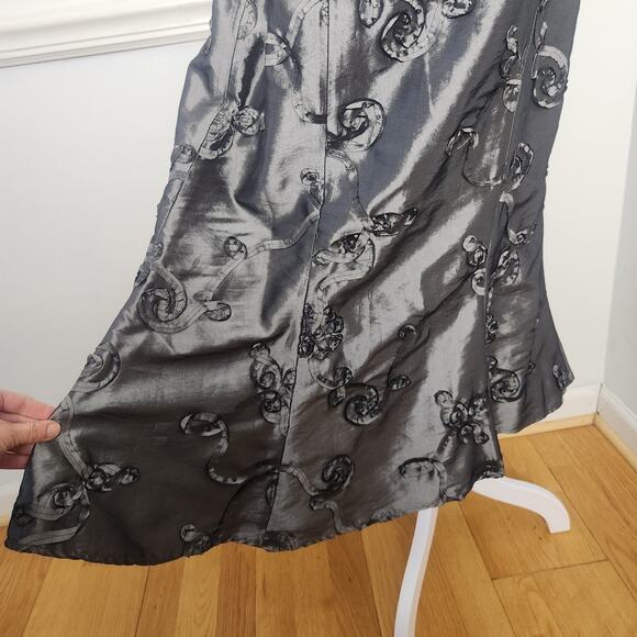 Vtg Midi Skirt Size 10 Womens Silver Textured Fairy Grunge Steampunk WhimsiGoth - Picture 4 of 13